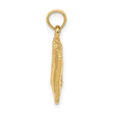 14K Yellow Gold 3D Cosmetic Pouch Pendant with Polished Finish