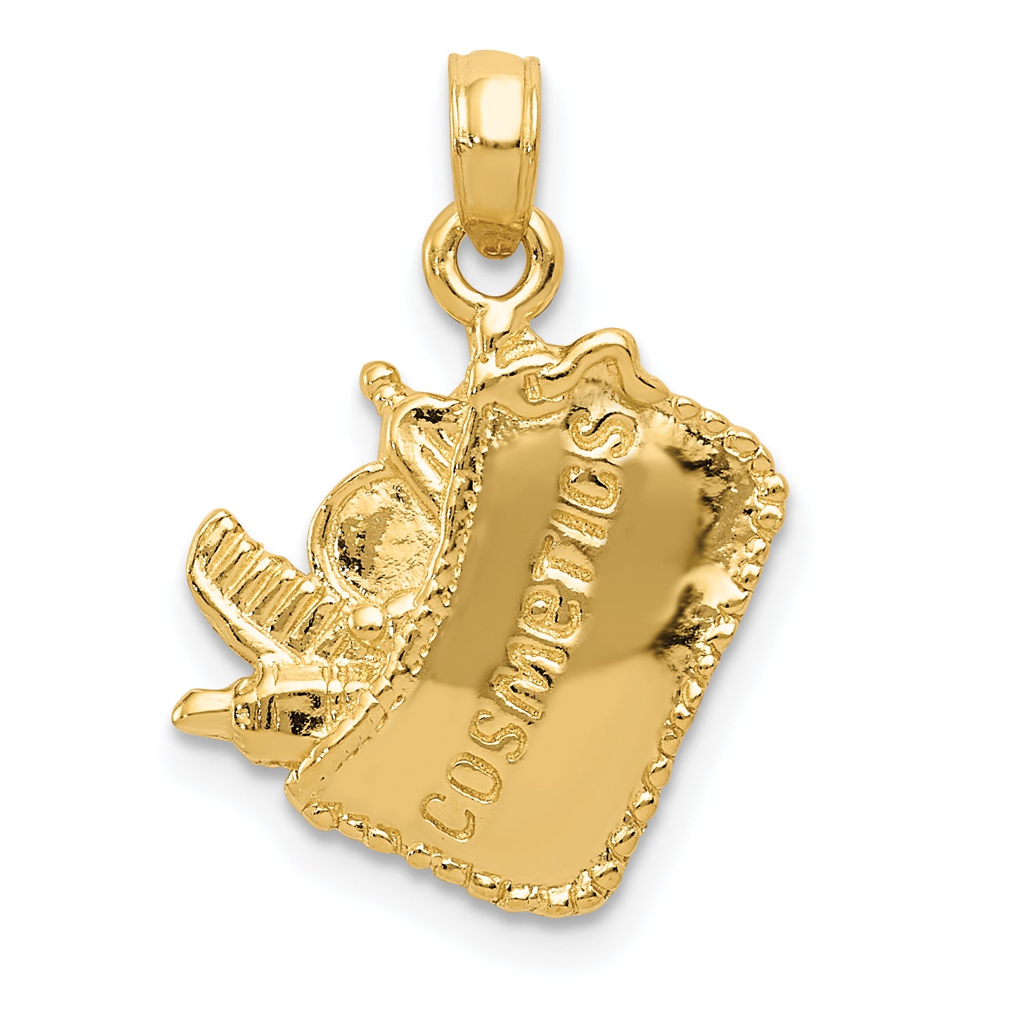14k Satin 3-D Cosmetic Pouch Pendant Main image