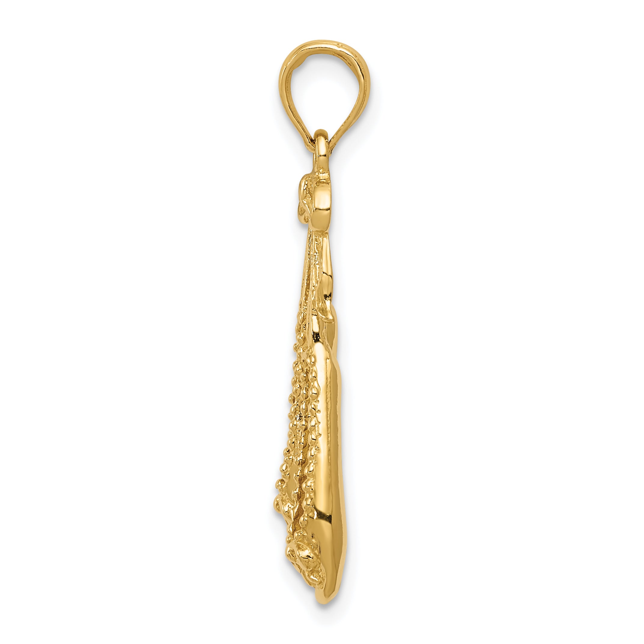 14K Gold Satin Ballet Slippers Pendant with Polished Finish Secondary image