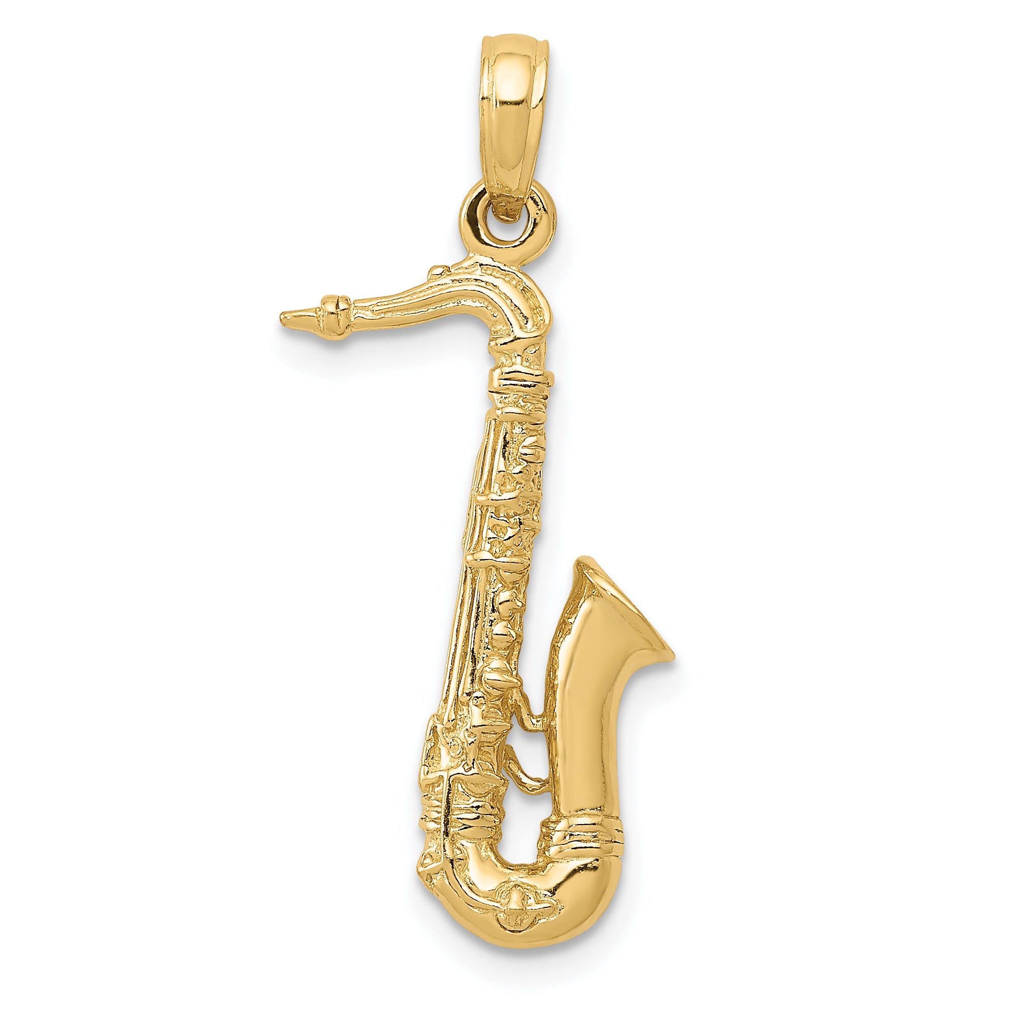 14K Solid Polished 3-D Saxophone Charm Main image