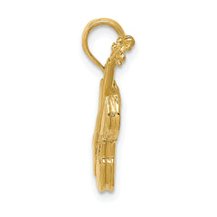 Sophia Jewelers 14K Gold 3D Violin Pendant with Polished Finish