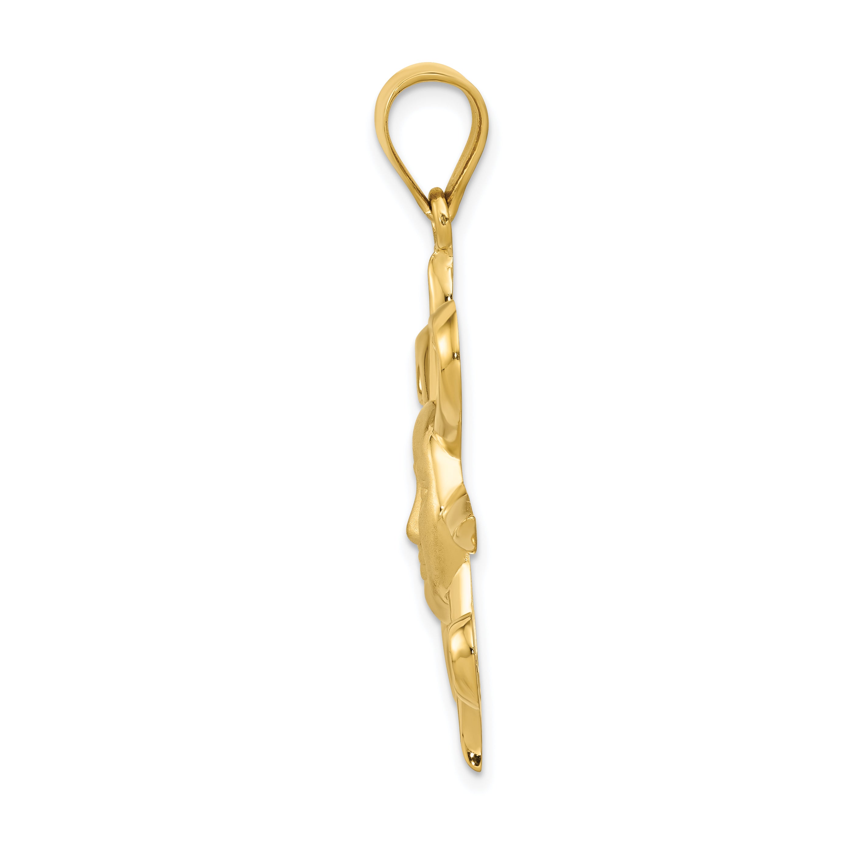 14K Gold Men's Satin Polished Sun Pendant by Sophia Jewelers Secondary image