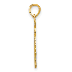 14K Gold Polished Cat Charm with Elegant Cast Design