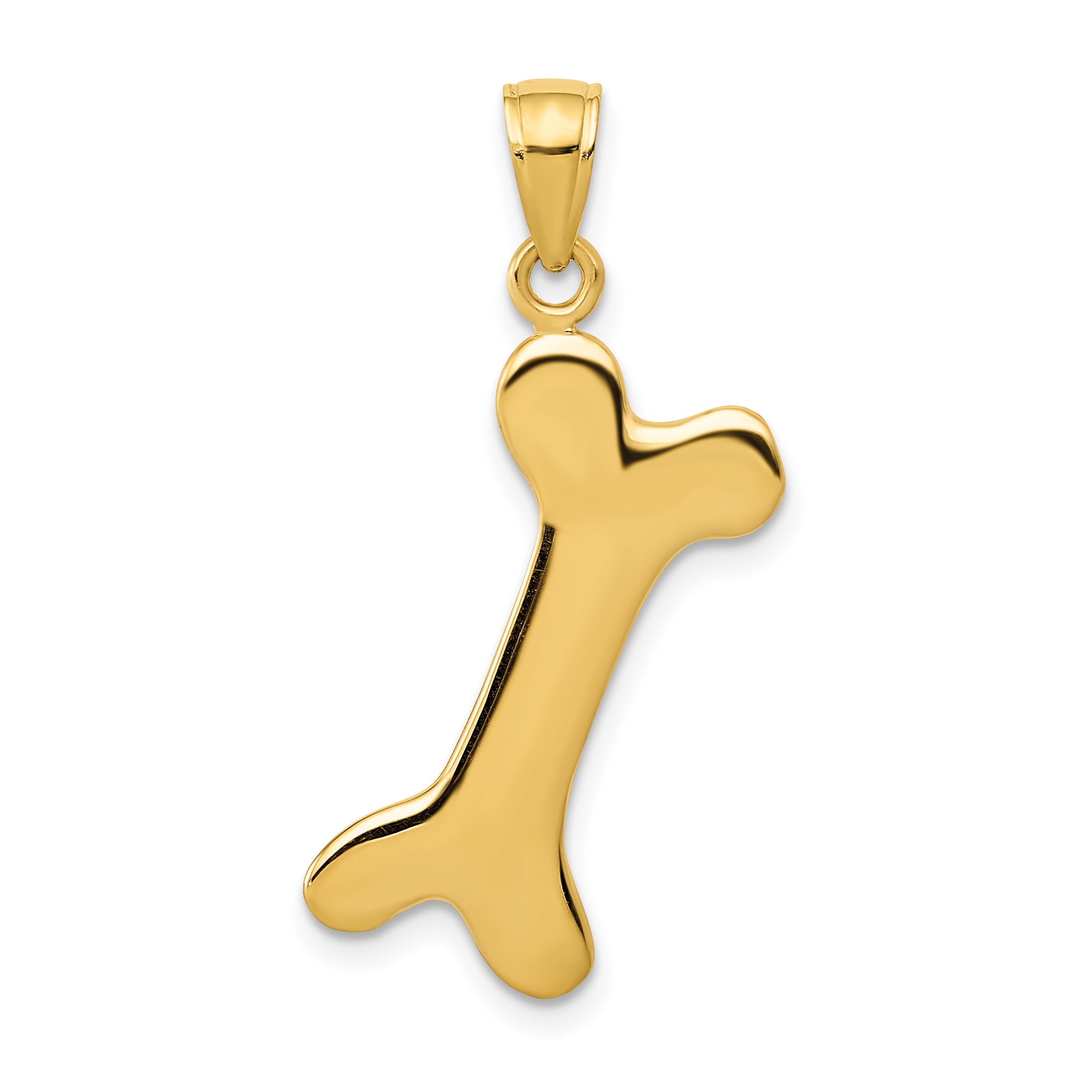 14k Solid Polished Dog Bone Charm Main image