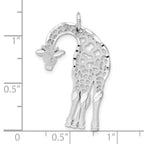 14K White Gold Giraffe Charm with Satin Diamond-Cut Design