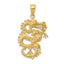 14k Solid 3-D Dragon Pendant