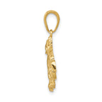 14K Gold Polished Dragon Pendant for Men Elegant and Solid Design