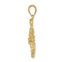 14K Gold Men's Scorpion Pendant with Polished Open-Back Design