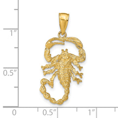 14K Gold Men's Scorpion Pendant with Polished Open-Back Design