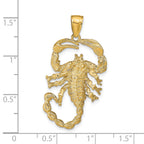 14K Gold Scorpion Pendant with Polished Finish for Men