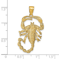 14K Gold Scorpion Pendant with Polished Finish for Men