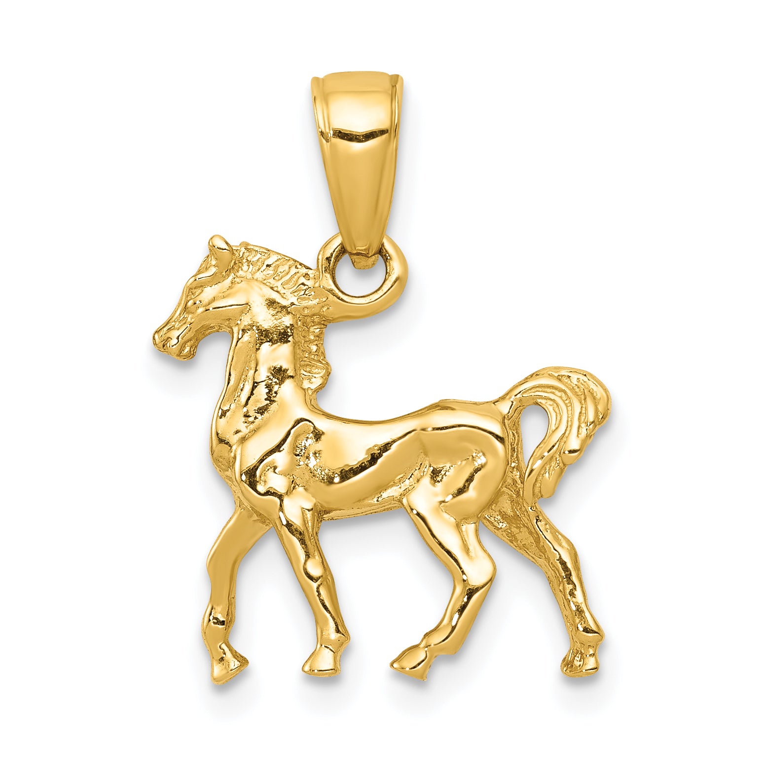 14k Solid Polished 3-D Horse Charm Main image