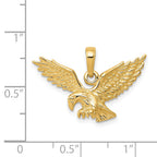 14K Gold Eagle Pendant with Polished Finish for Men