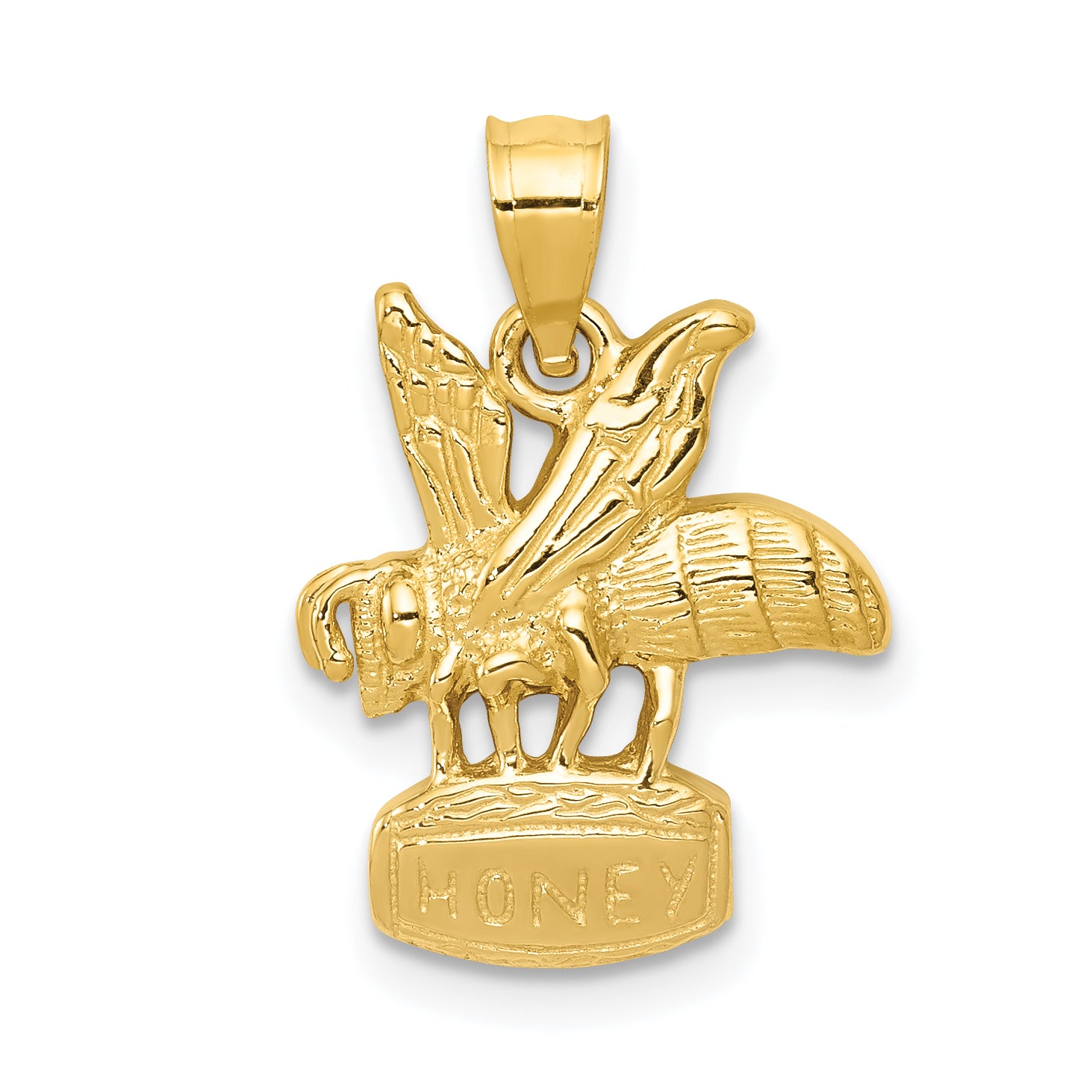14k  Bee on HONEY Jar Pendant Main image