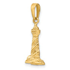 14K Gold Men's 3D St. Augustine Lighthouse Pendant Polished Solid Charm