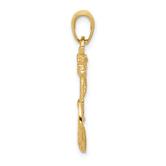 14K Gold Men's Anchor Pendant with Polished Solid Finish