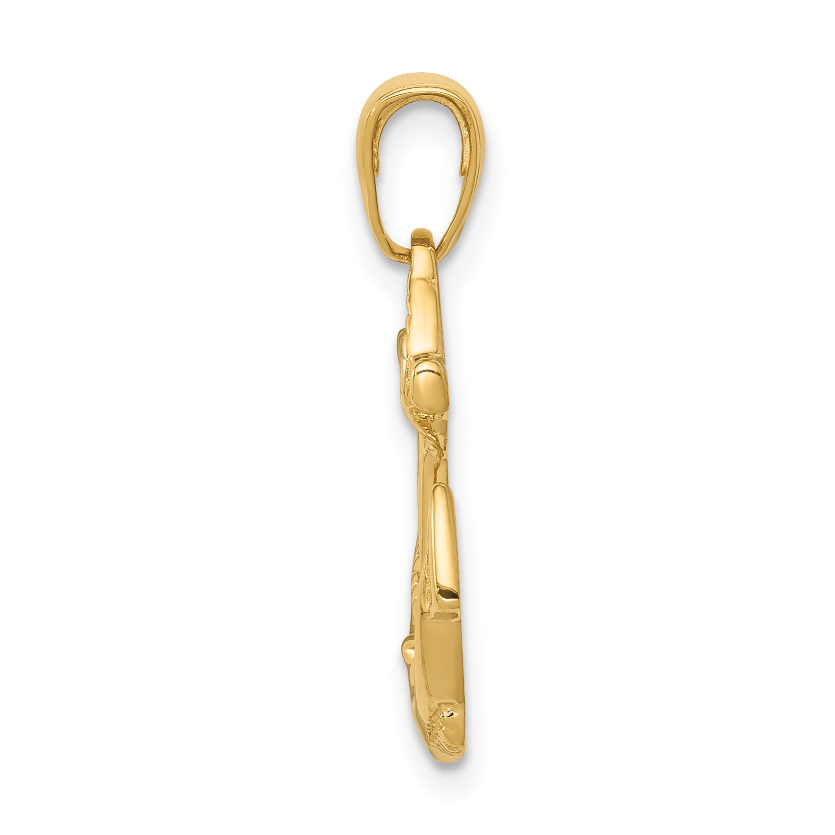 14k Solid Polished Anchor Pendant Secondary image