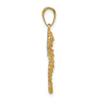 14K Gold Polished Seahorse Pendant for Men Elegant Design