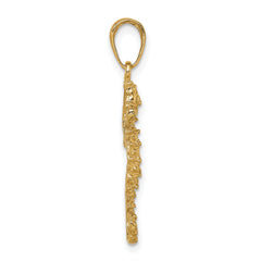 14K Gold Polished Seahorse Pendant for Men Elegant Design
