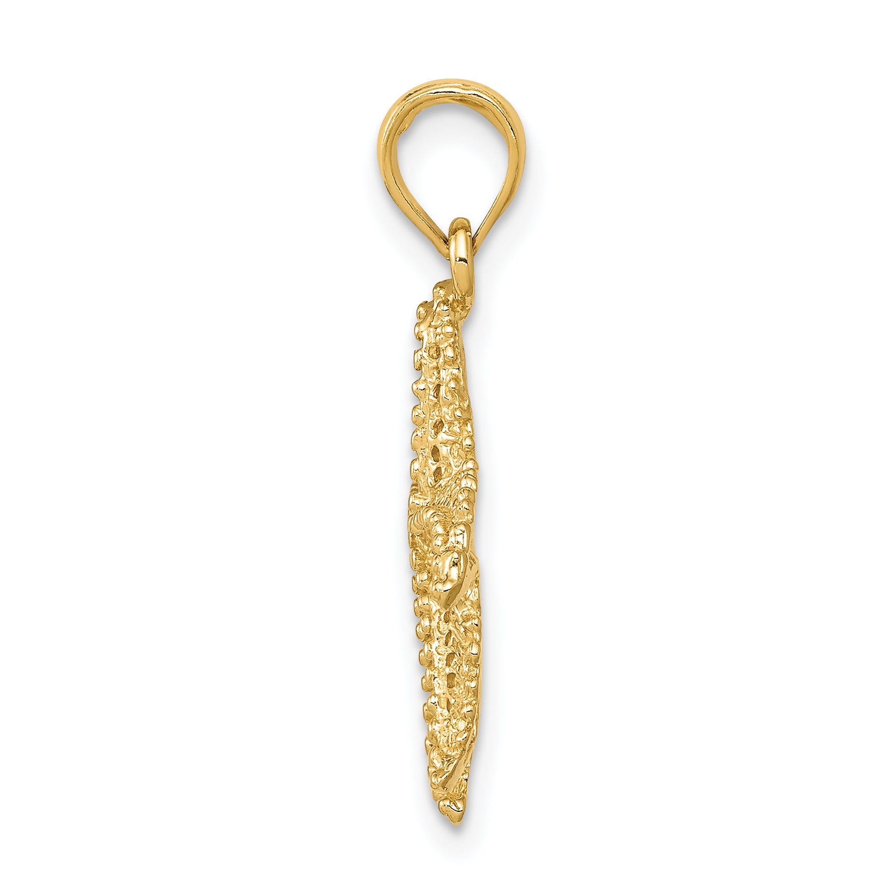 14K Gold Men's Starfish Pendant with Polished Open Back Design Secondary image