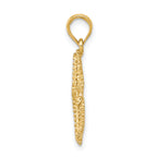 14K Gold Men's Starfish Pendant with Polished Open Back Design