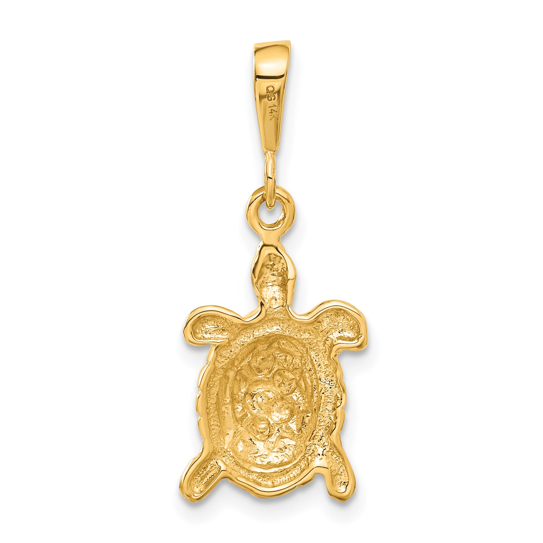 14K Gold Polished Men's Sea Turtle Charm by Sophia Jewelers
