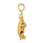 14K Gold Polished Turtle Pendant with Moveable Design for Men
