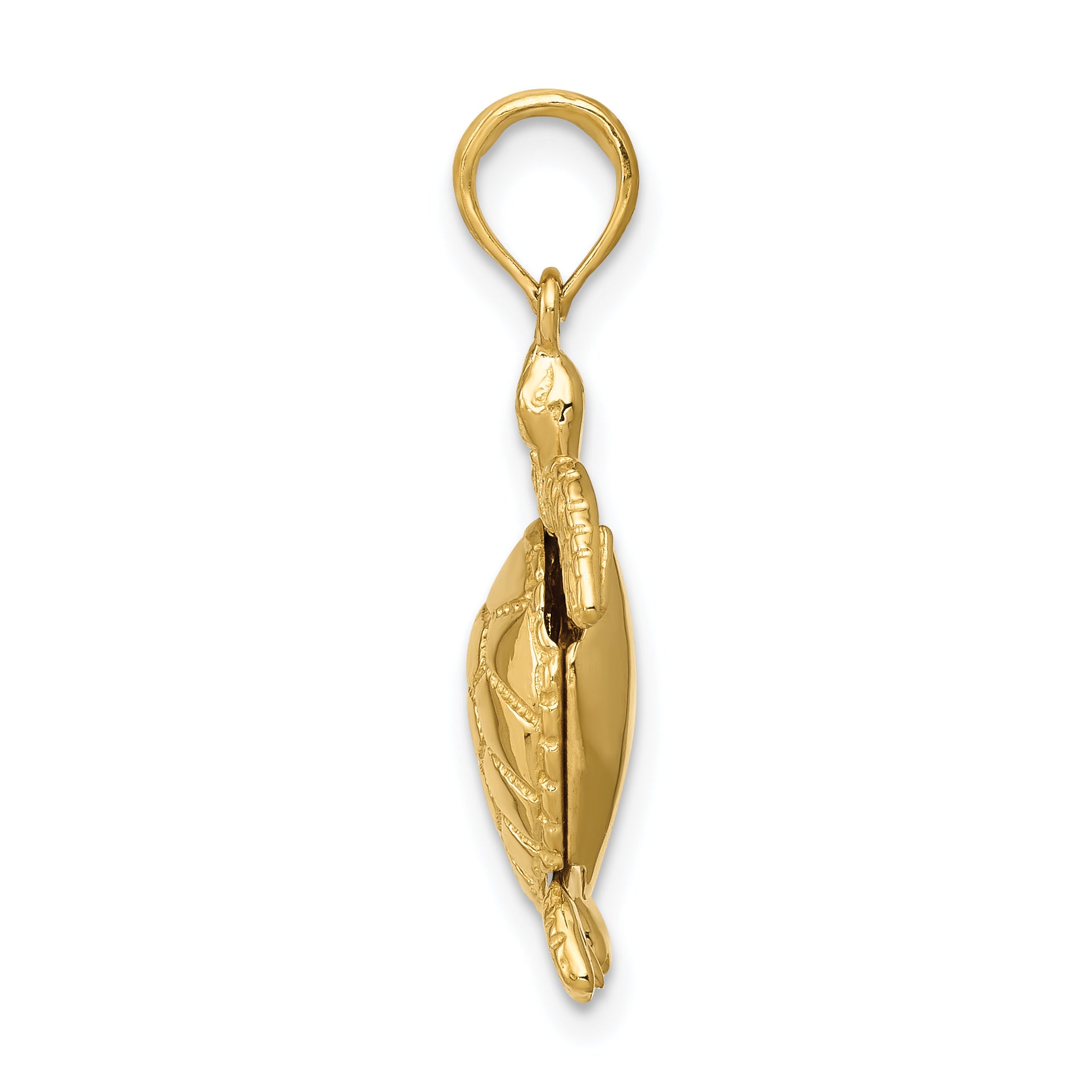14K Gold Moveable Turtle Pendant with Polished Finish for Men Secondary image