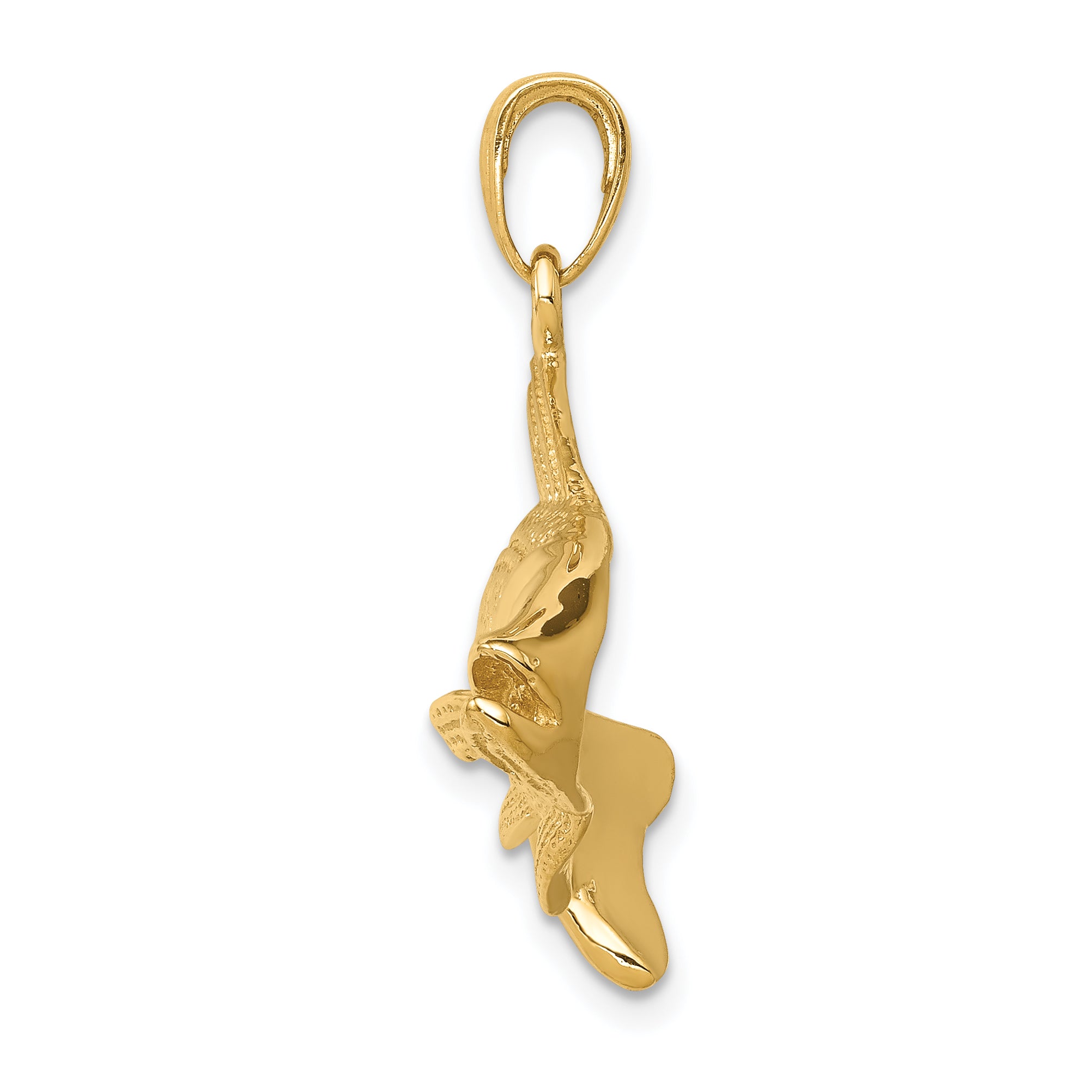 14K Gold Men's Redfish Pendant with Polished Solid Finish Secondary image
