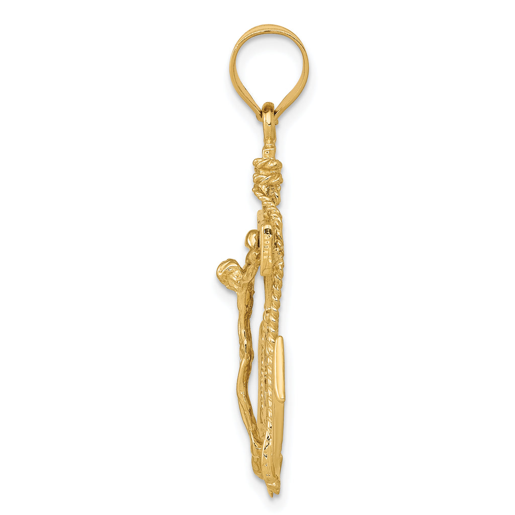14K Gold Mariners Cross Pendant with Elegant Yellow Finish