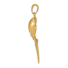 14K Gold Moveable Horseshoe Crab Pendant for Men Polished Finish