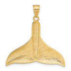 14K Gold Whale Tail Pendant  Large, Solid Polished Design for Men