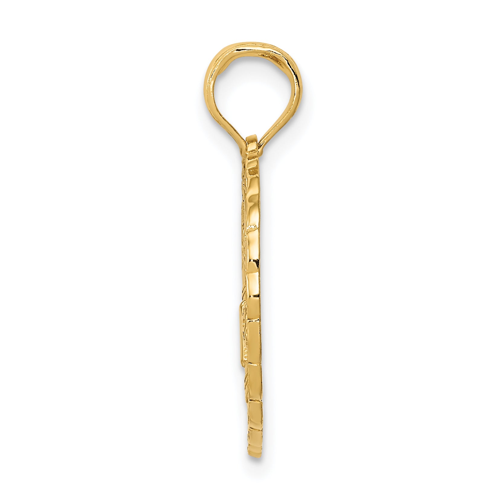 14K Gold Polished Golf Pendant with Textured Design for Sports Lovers Secondary image