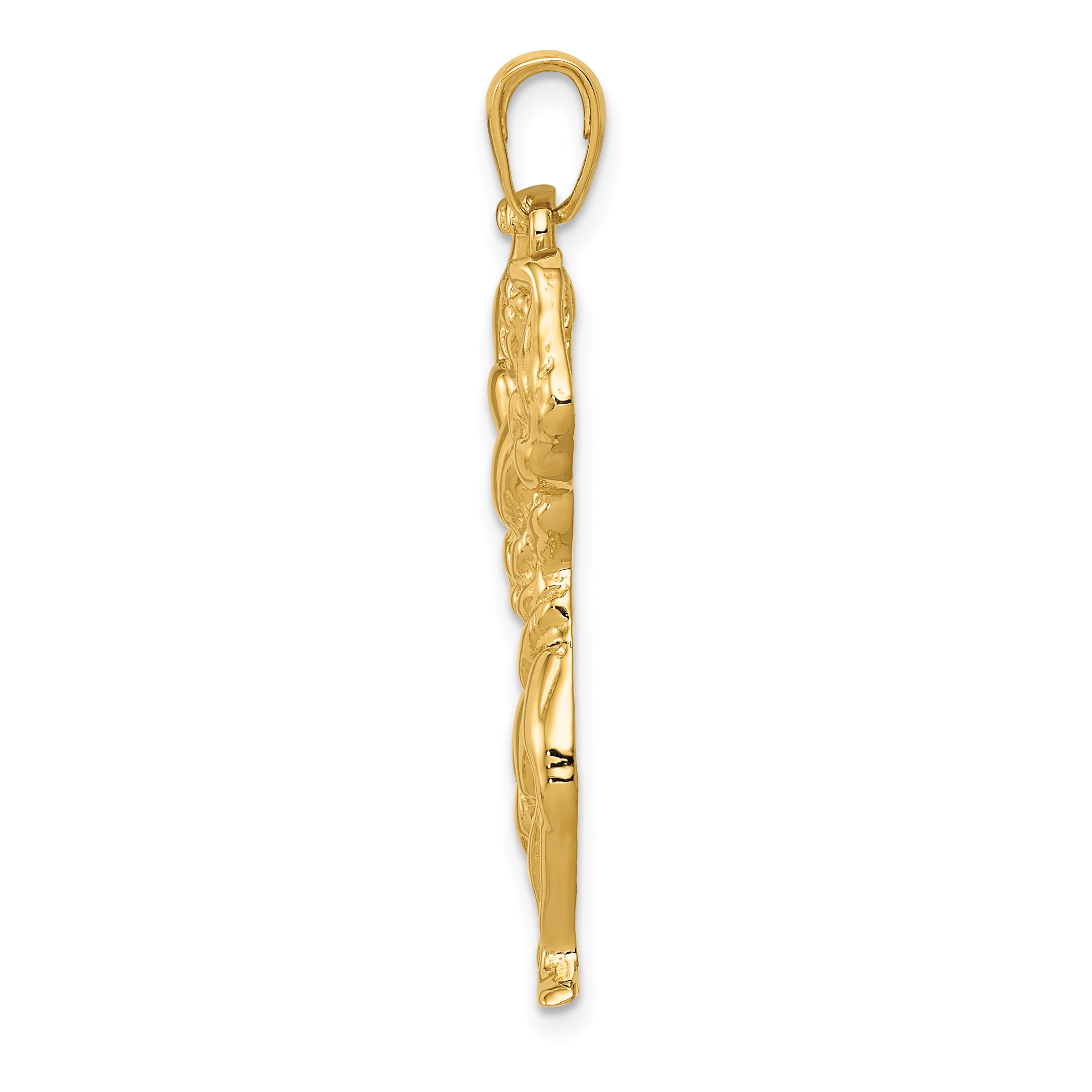 14K Gold Polished Weightlifter Pendant for Men  Bold & Athletic Design Secondary image