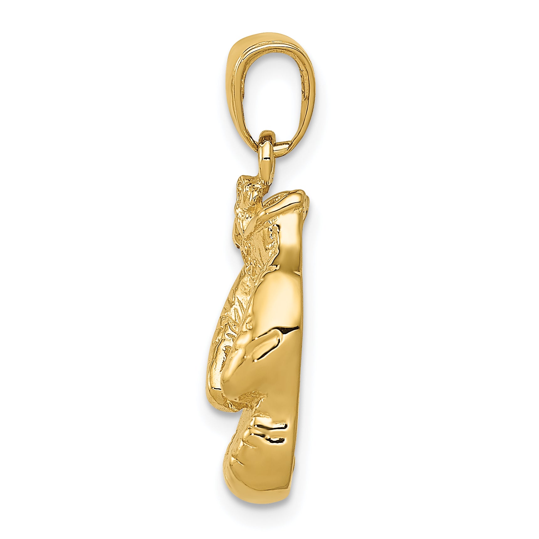 14K Gold Polished Boxing Gloves Pendant for Men Casted, Elegant Design Secondary image