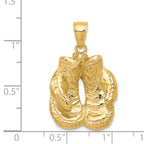 14K Gold Polished Boxing Gloves Pendant for Men  Large, Themed Design