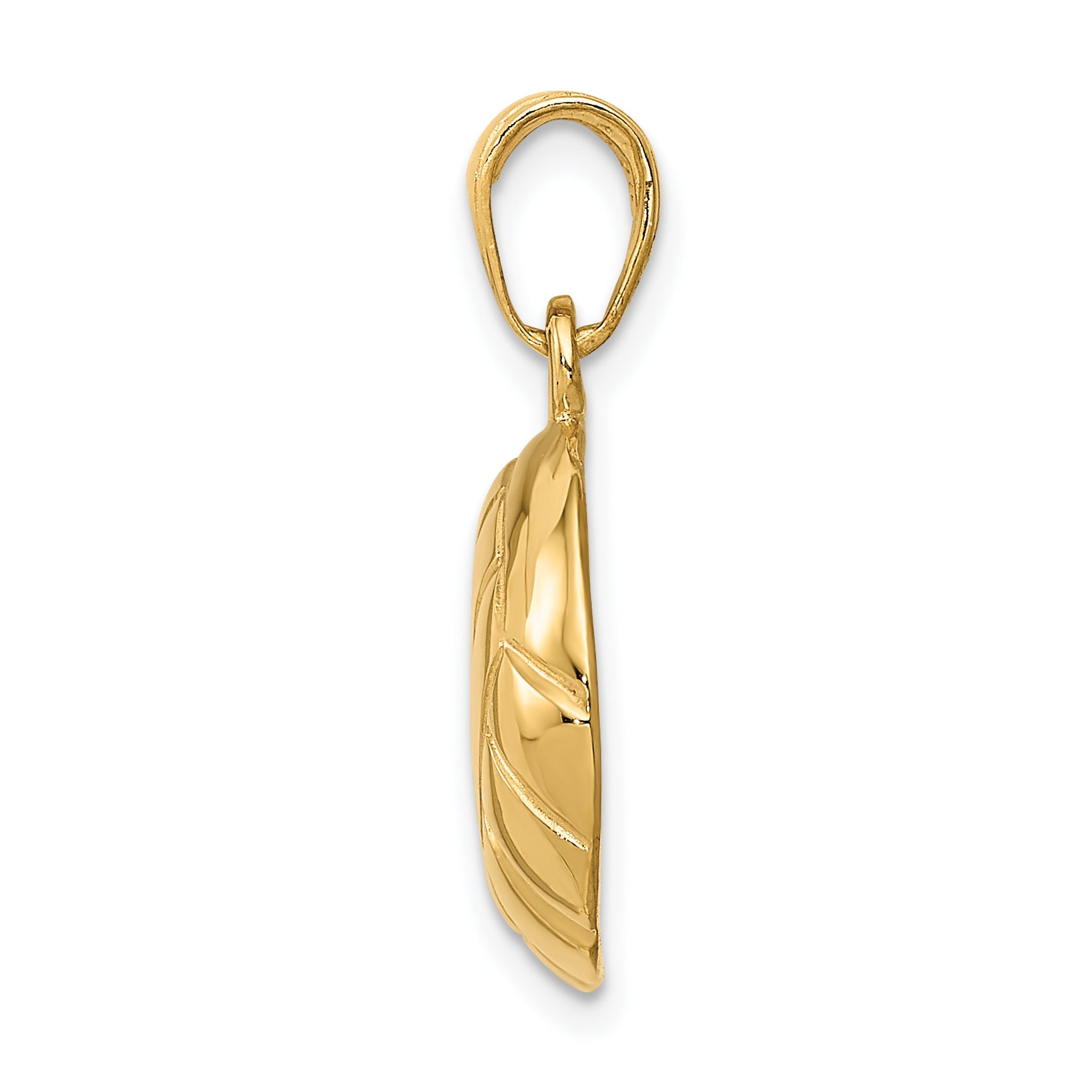 14K Gold Polished Volleyball Pendant for Men with Textured Open-Back Design Secondary image