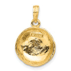 14K Gold Polished Volleyball Pendant for Men with Textured Open-Back Design