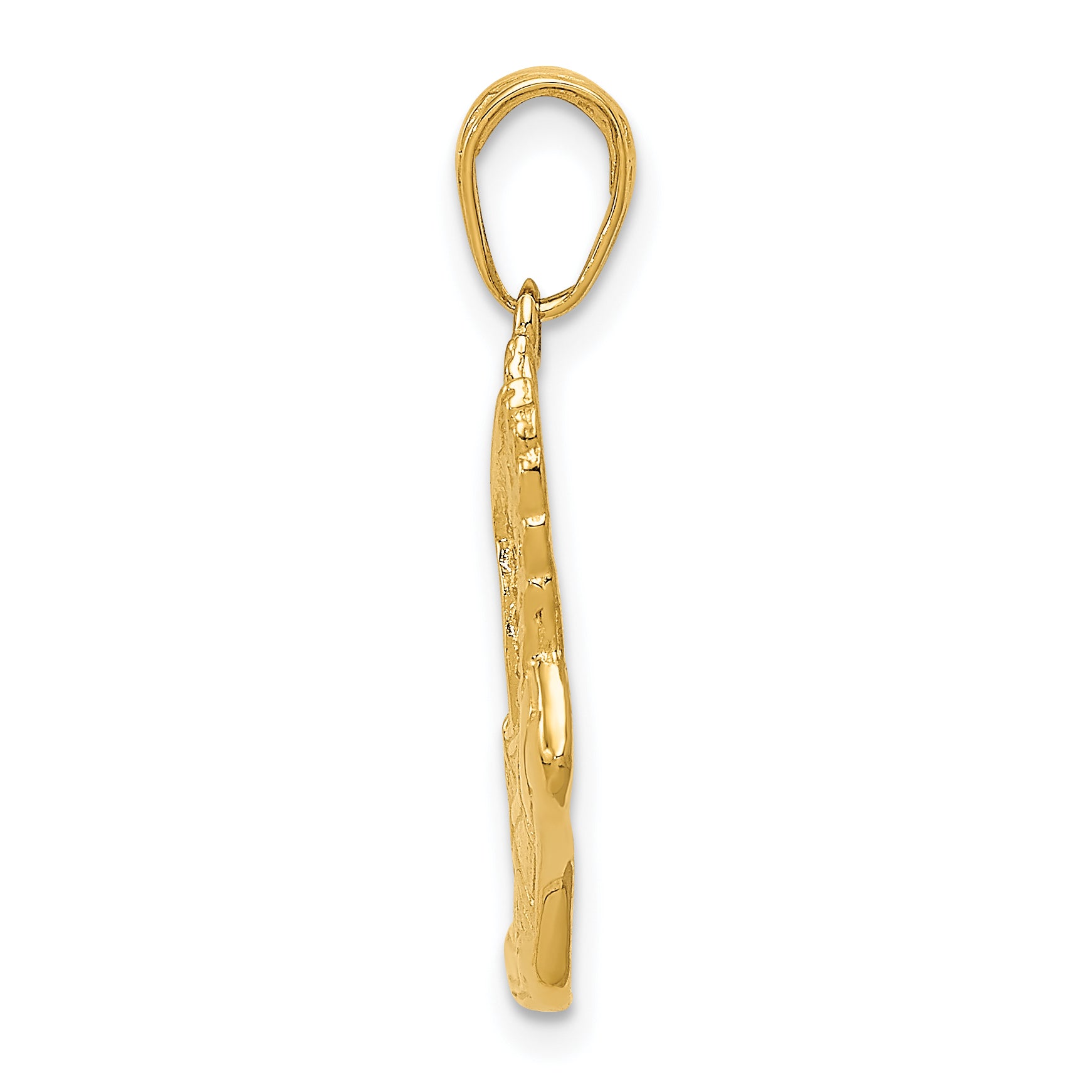 14K Gold Polished Running Shoe Pendant for Men  Solid & Textured