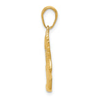 14K Gold Polished Running Shoe Pendant for Men  Solid & Textured