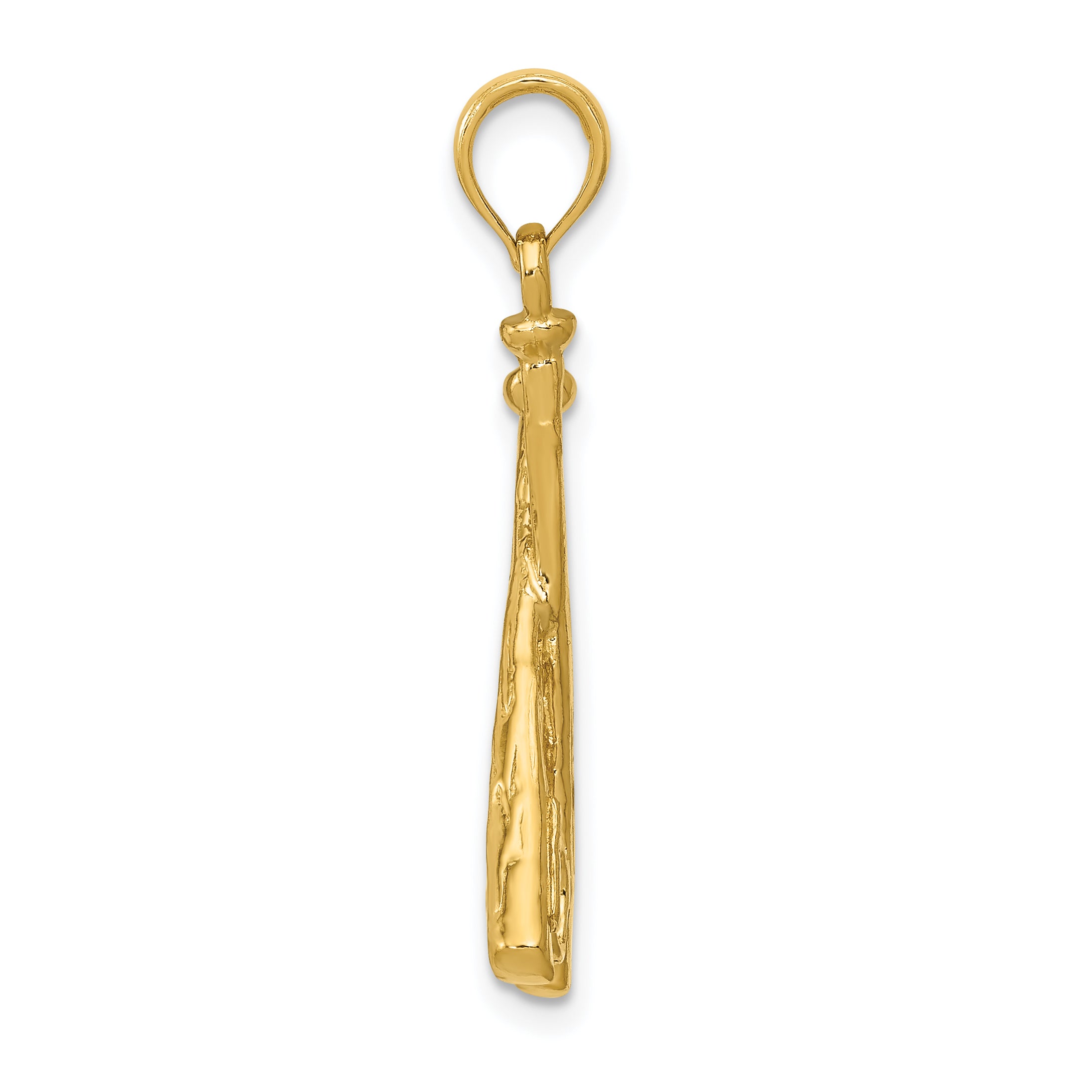 14K Gold Baseball & Bats Pendant with Polished Open Back Design for Men Secondary image