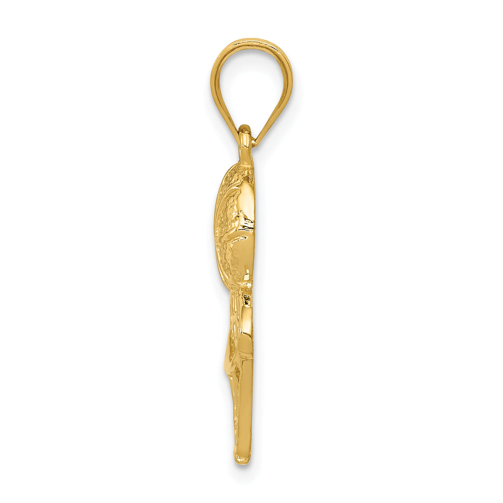 14K Gold Basketball and Net Charm with Polished Finish for Men