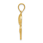 14K Gold Basketball and Net Charm with Polished Finish for Men