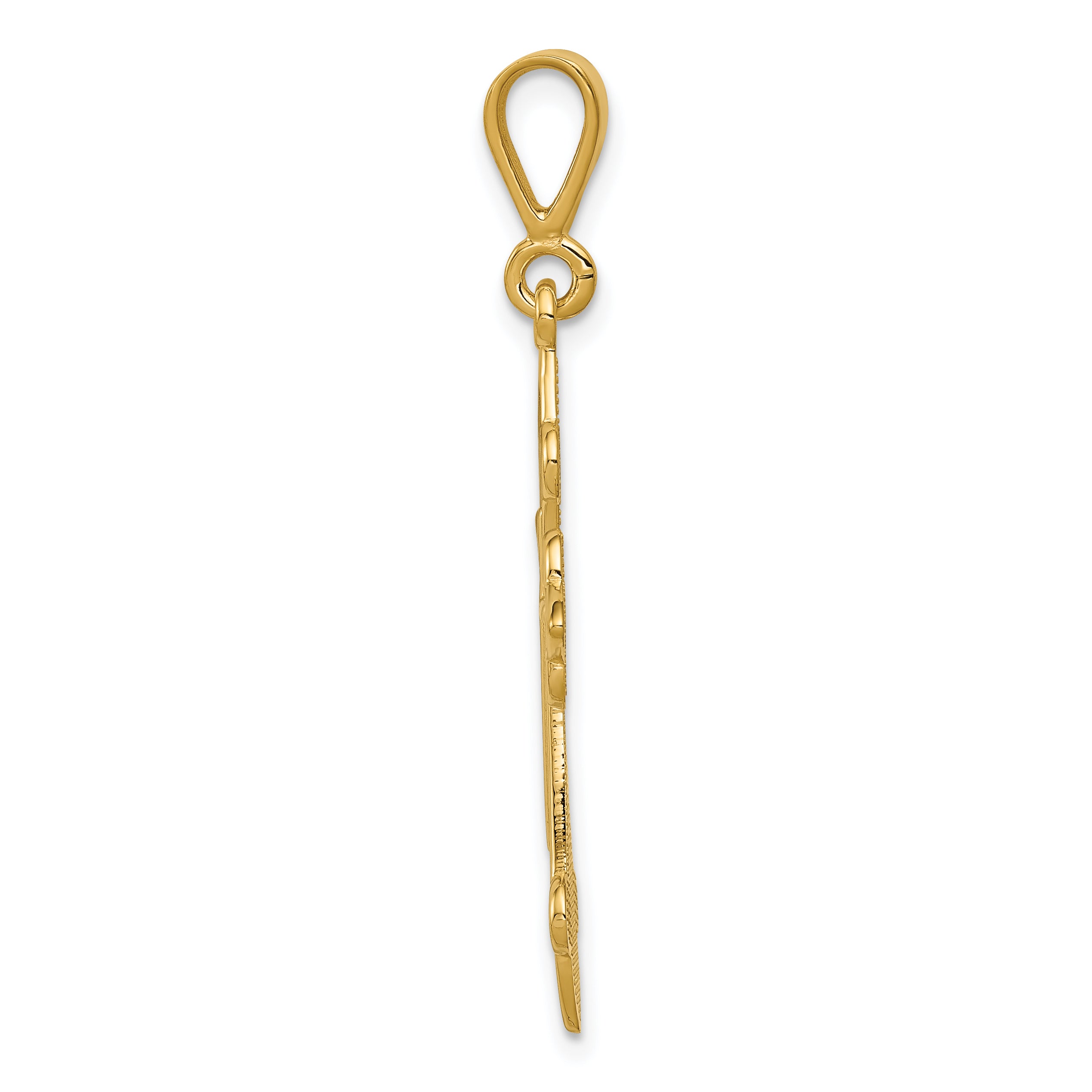 14K Gold Fleur de Lis Cross Pendant Solid, Elegant Themed Design Secondary image