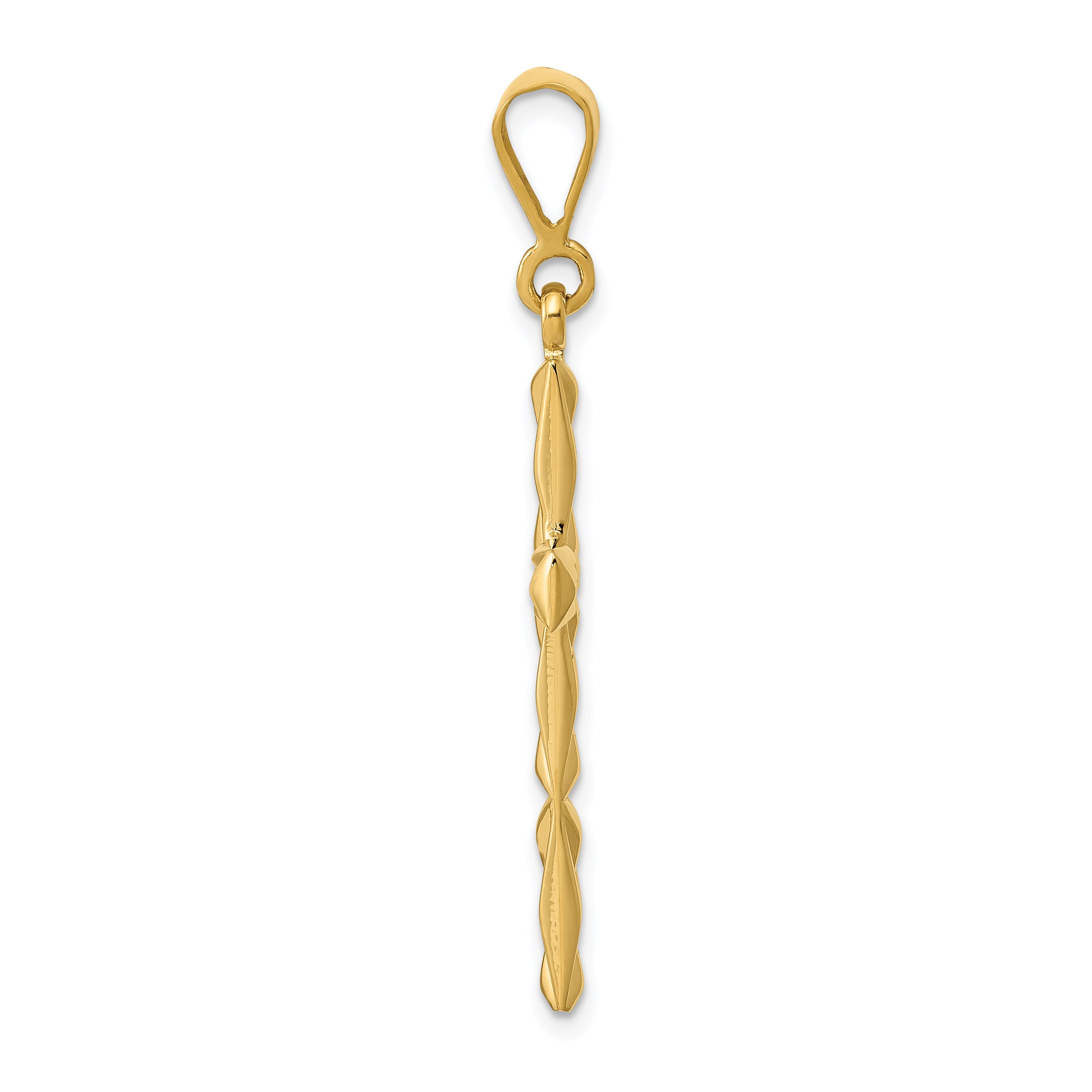 14K Gold Reversible Latin Cross Pendant with Polished Finish Secondary image