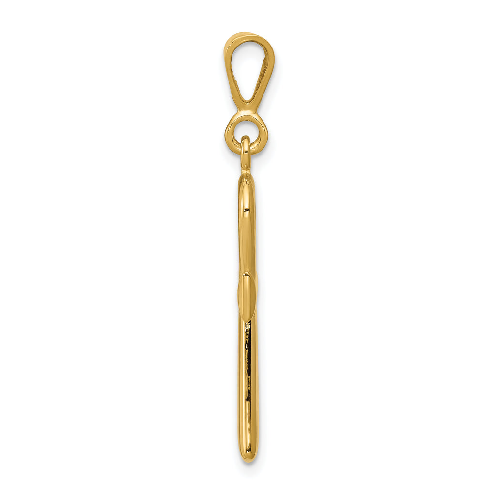 14K Gold Polished Egyptian Ankh Cross Pendant, Solid & Reversible