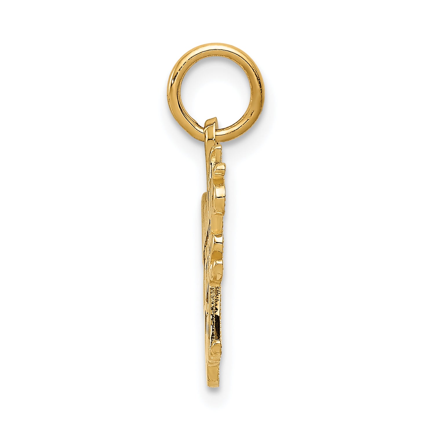 14K Gold Daddy's Little Girl Charm Elegant Themed Flat Back Design Secondary image