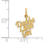 14K Gold Daddy's Little Girl Charm Elegant Themed Flat Back Design