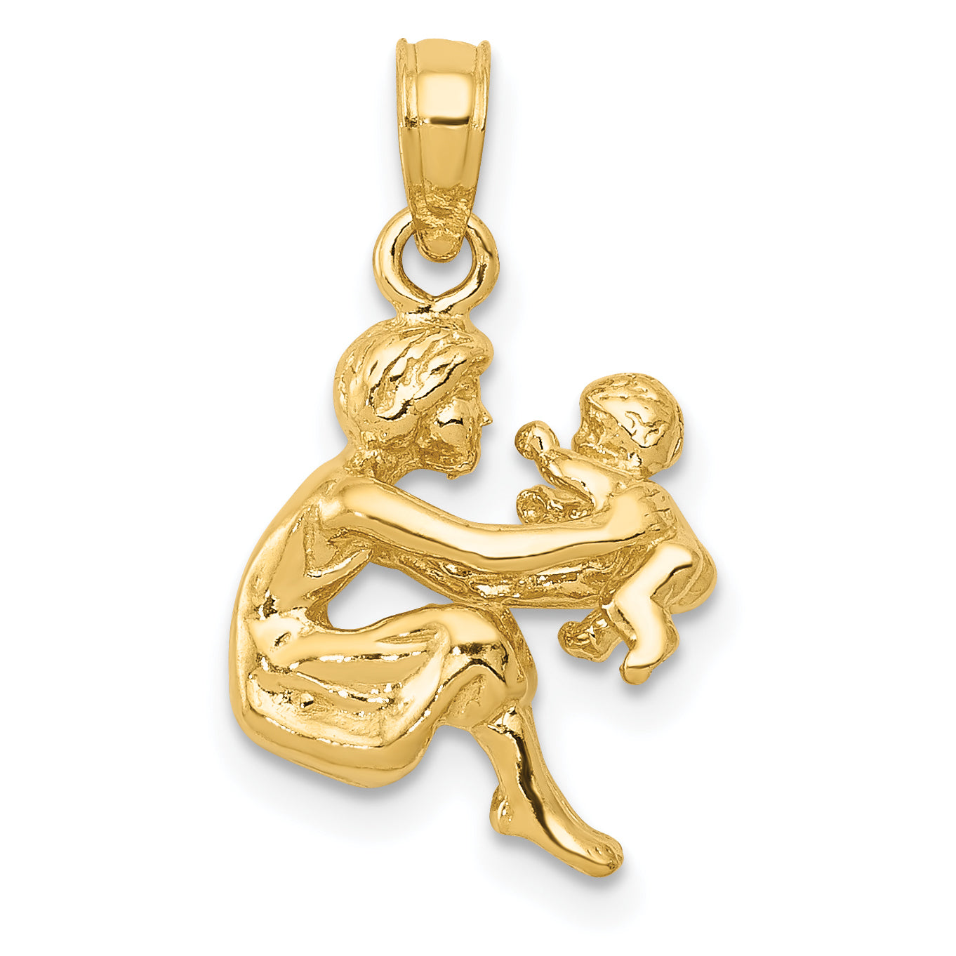 14k Mother holding child Pendant Main image