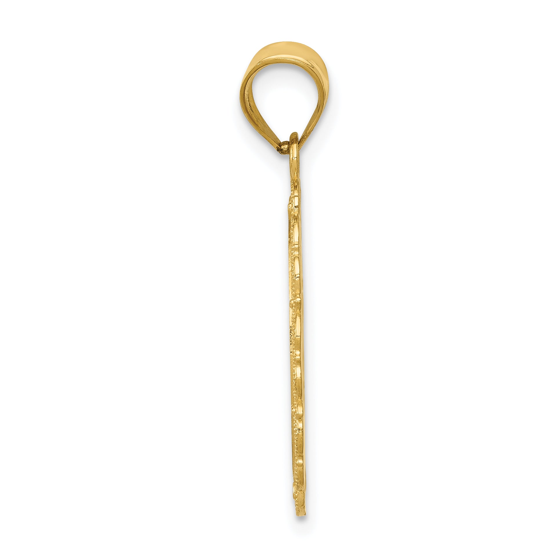 14K Gold Aries Zodiac Pendant with Polished Satin Finish Secondary image